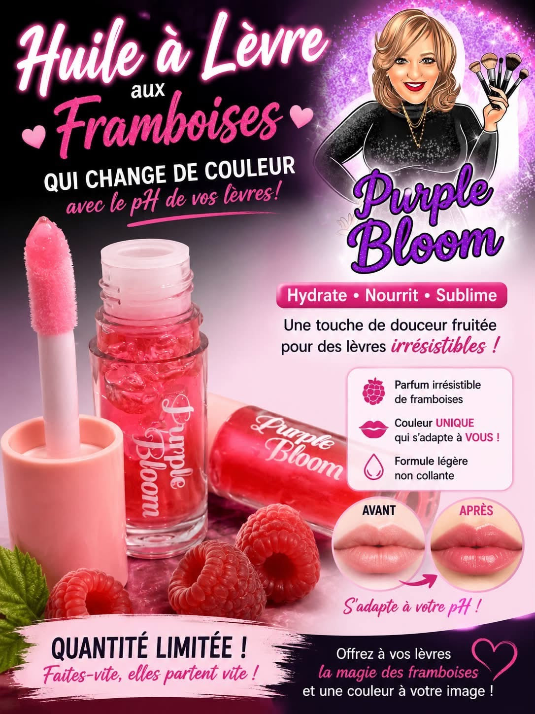 Huile à lèvres Framboise