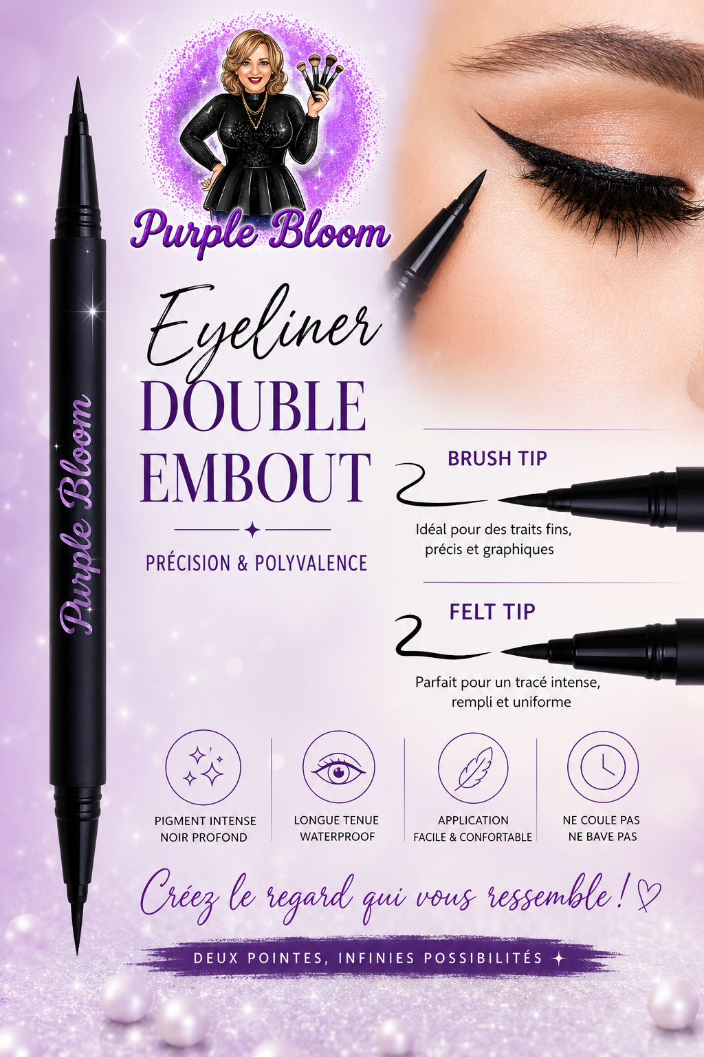 Eyeliner double embout en feutre