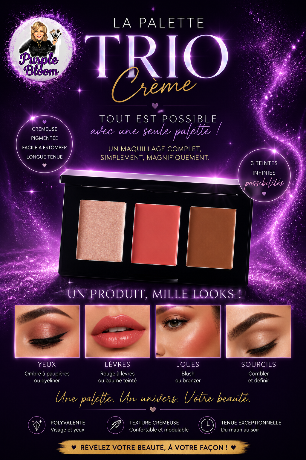 Palette trio en crème